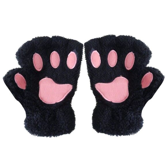 🆕Black Fingerless Cat Paw Gloves - Picture 6 of 10